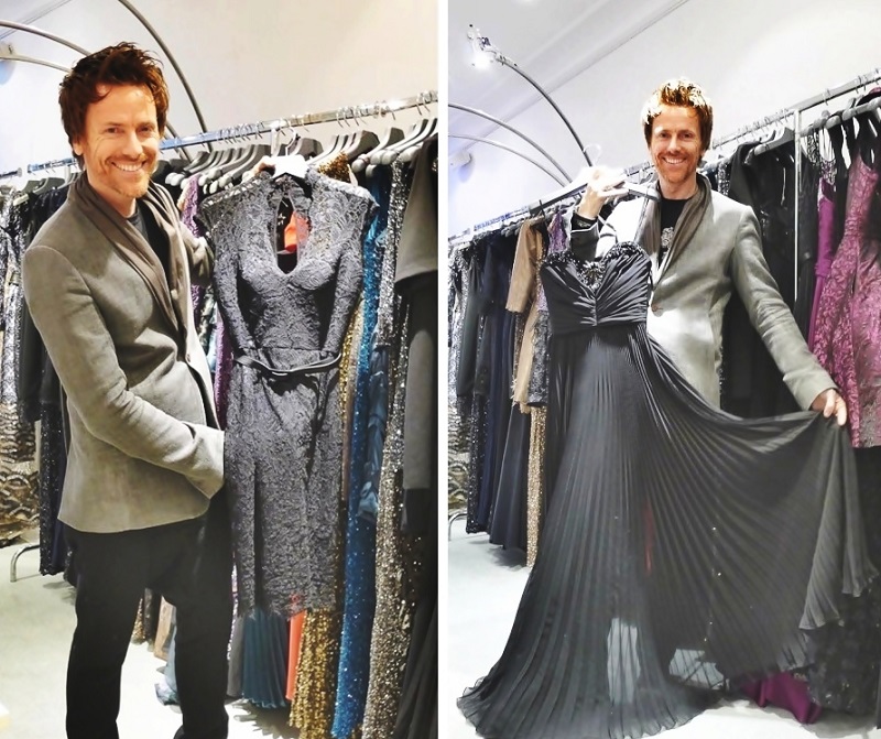 Don O'Neill with his Theia gown collection