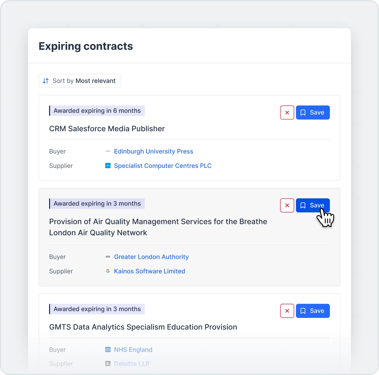 Strategic bidding based on contract award search