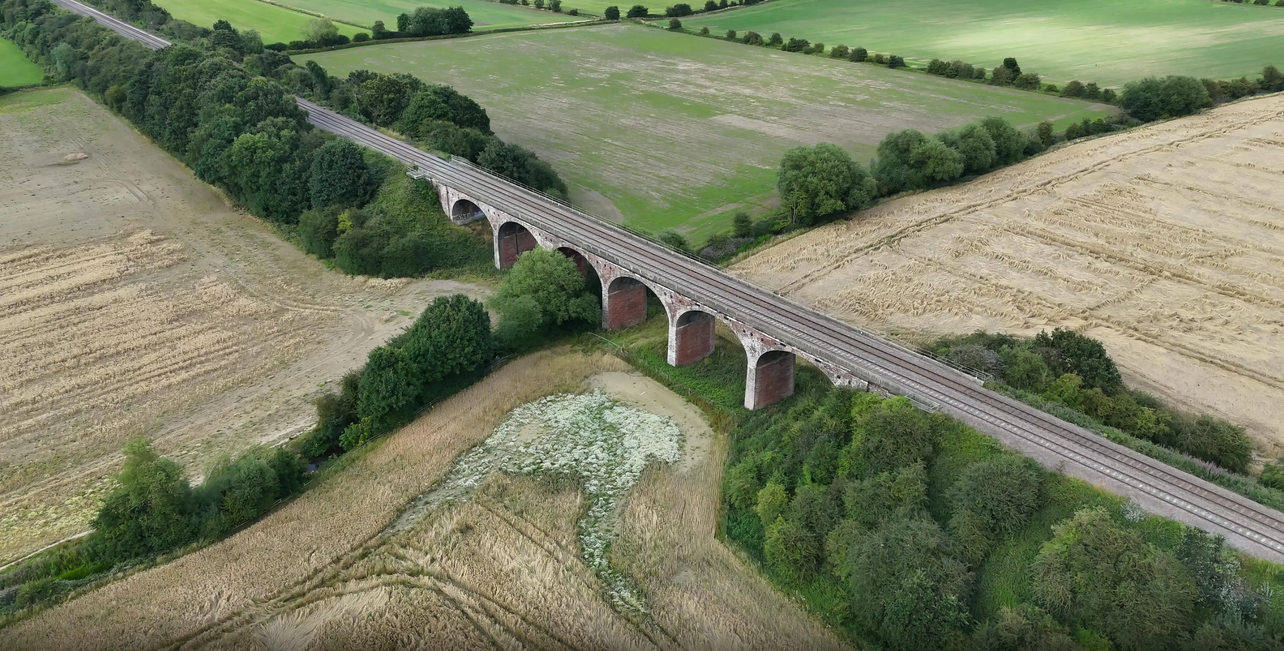 A view of a viaduct over a river