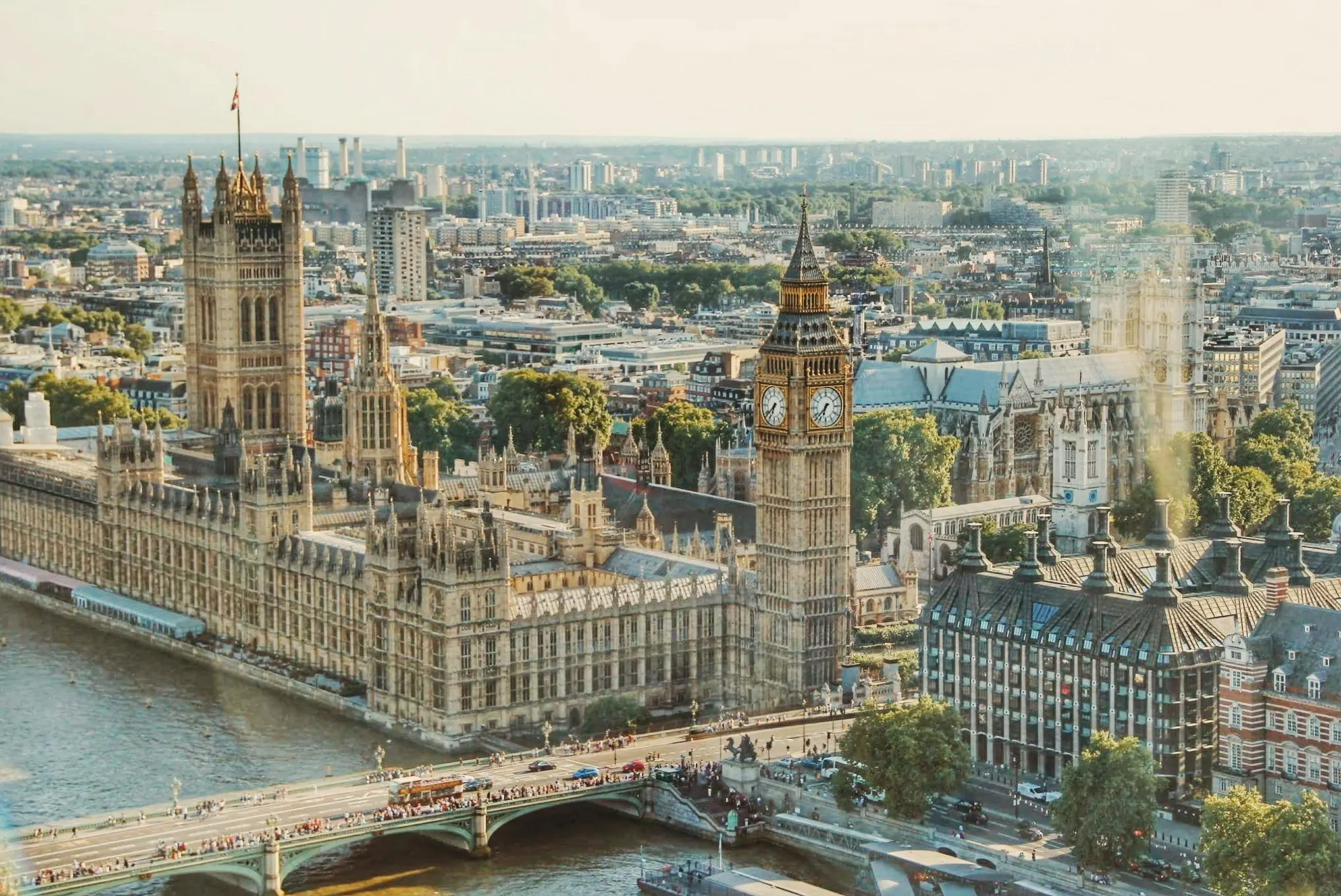 A picture of Westminster from above