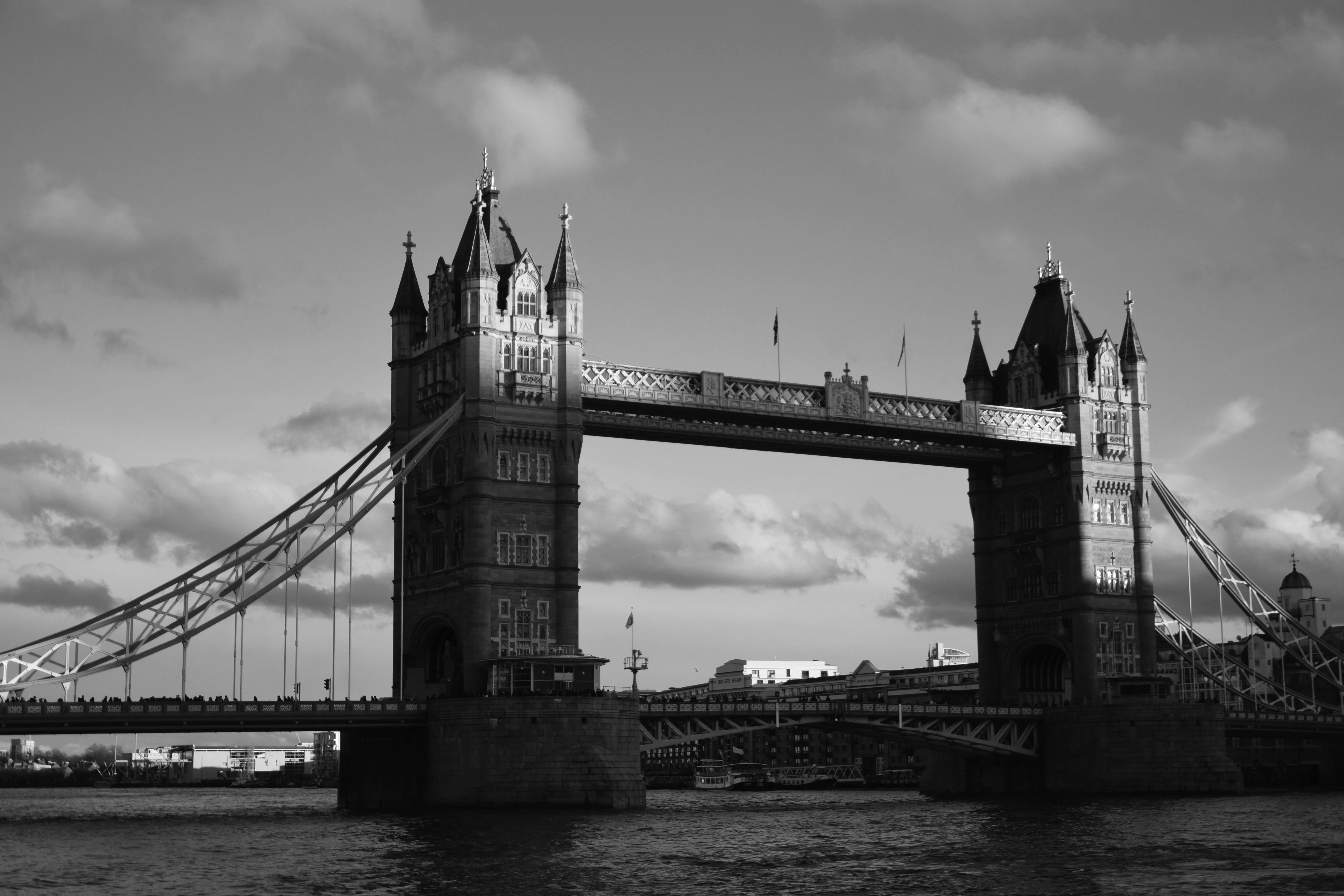 Tower Bridge in black and white