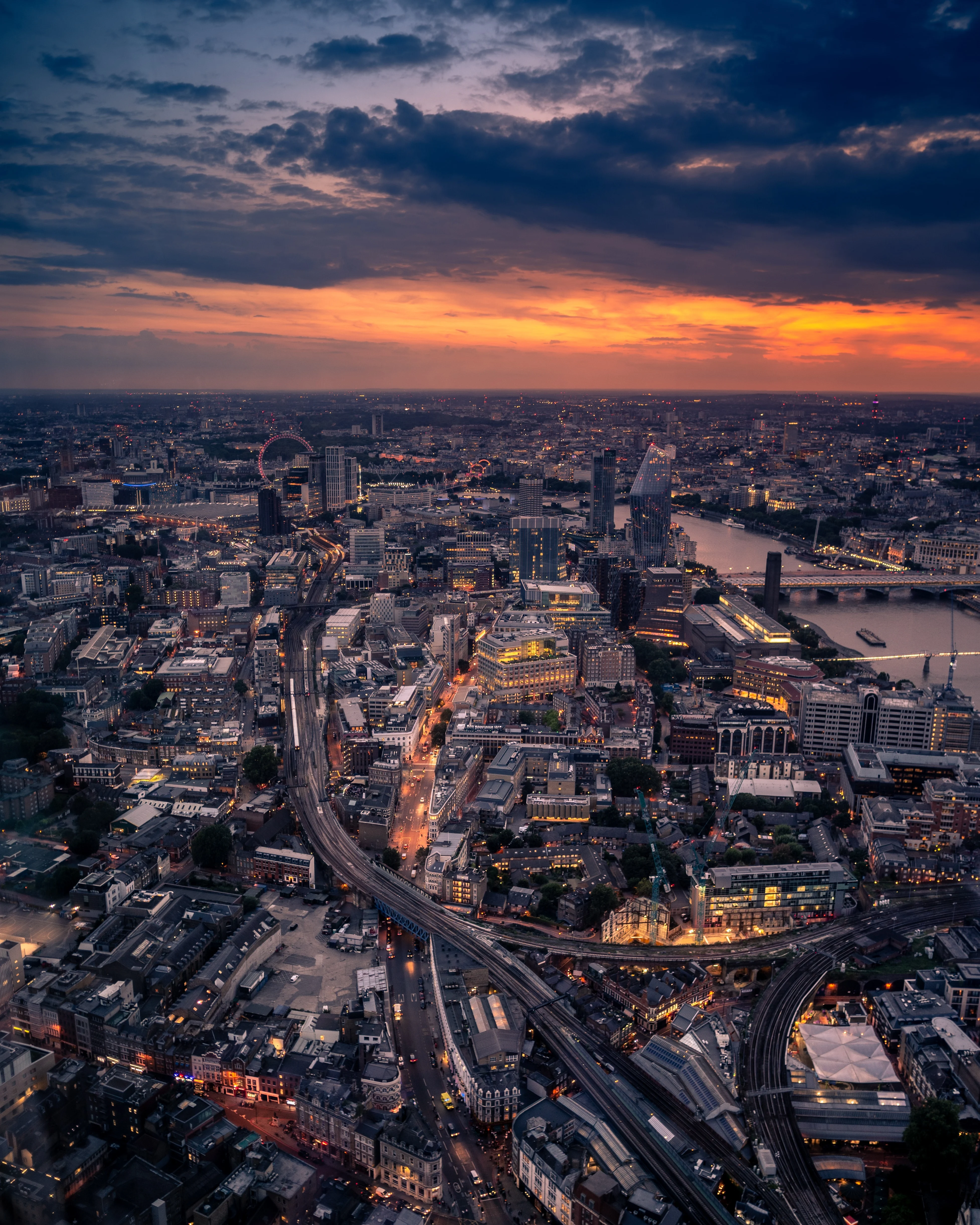 A view of London from above