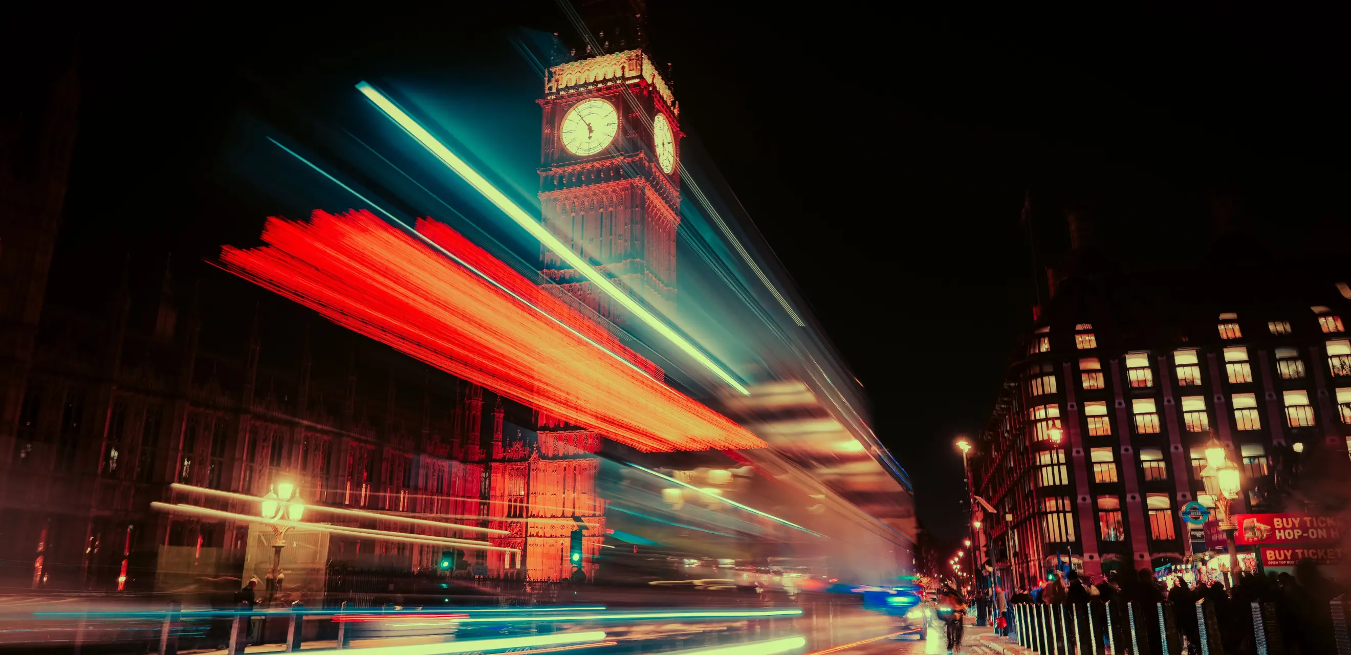 Big ben with continuous exposure light