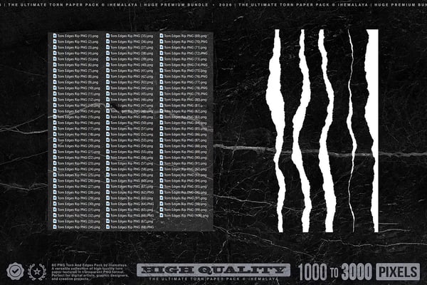 Collection of torn paper PNG textures showing various ripped and distressed paper edges with transparent backgrounds