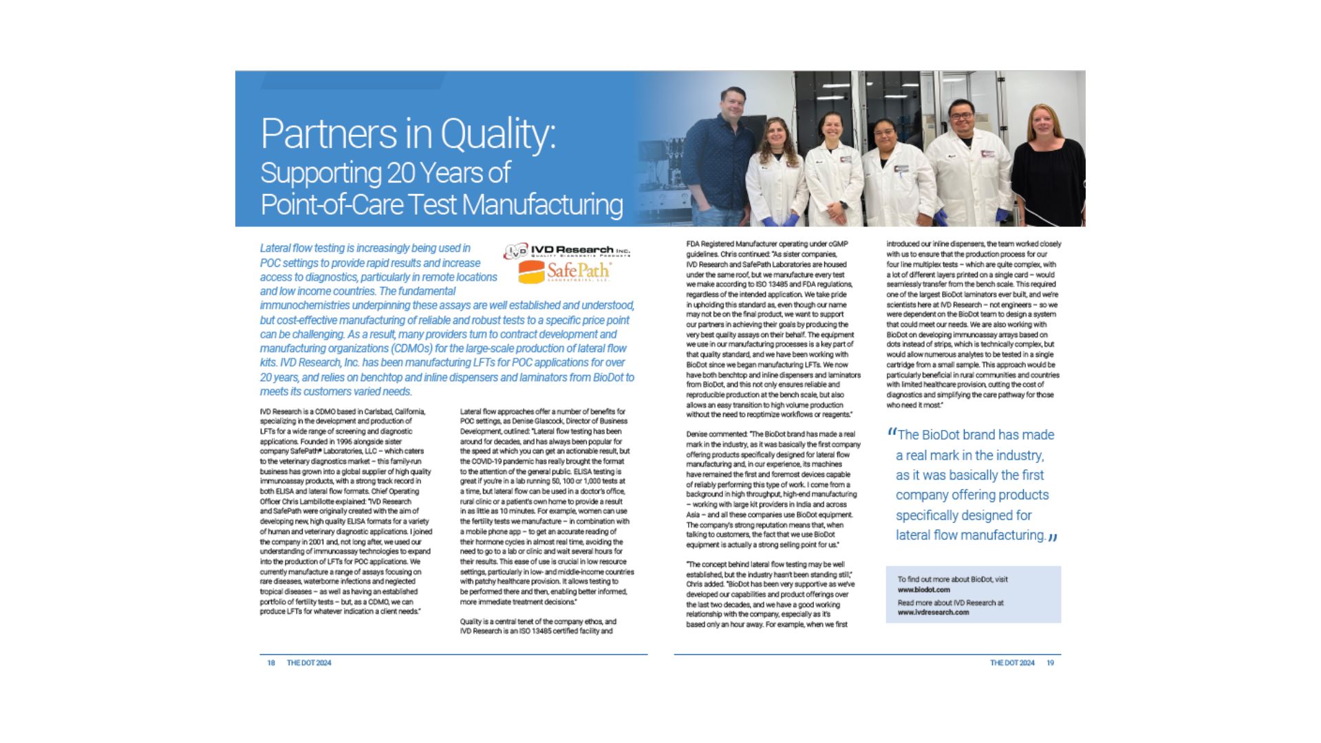 Journey of The Dot | Partners in Quality: Supporting 20 Years of Point-of-Care Test Manufacturing