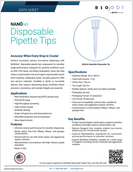 Disposable Tip Datasheet