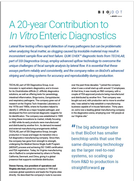 A 20-year Contribution to In Vitro Enteric Diagnostics