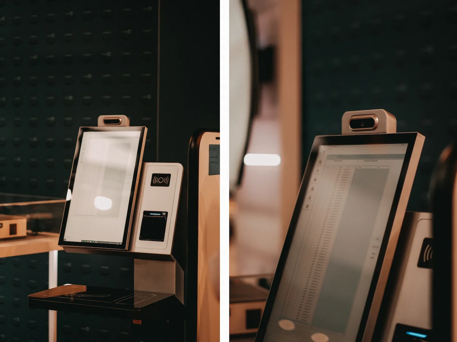 SMAVOO RFID Gate & Terminal with self-service touchscreen at a goods-receipt check-in point