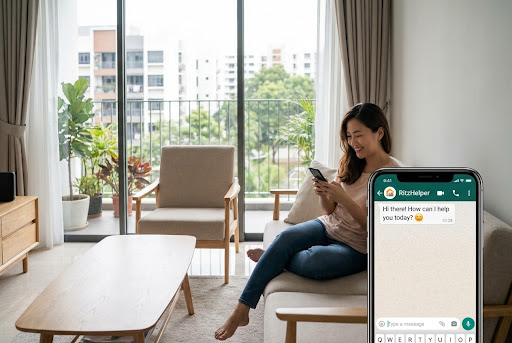 Customer messaging RitzHelper support after a home cleaning session