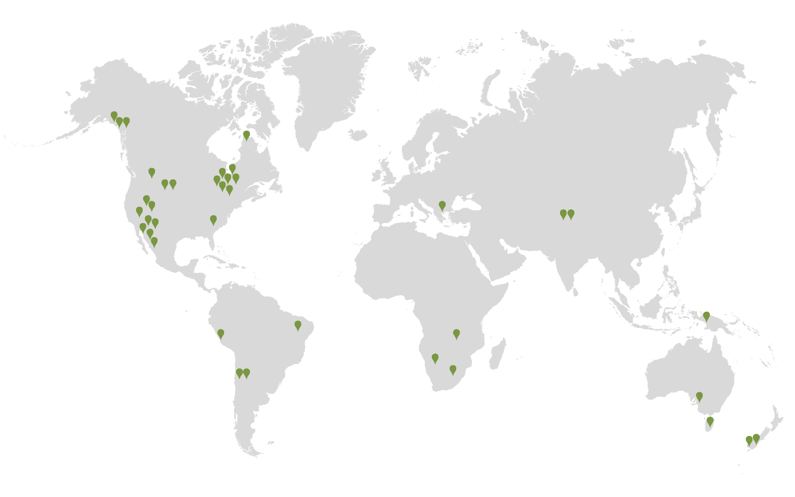 Locations where MVS is working with customers around the world.