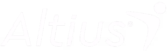 Altius company logo with stylized figure symbol.