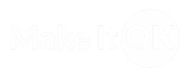 Make It OK logo with the letters OK inside a white circle.