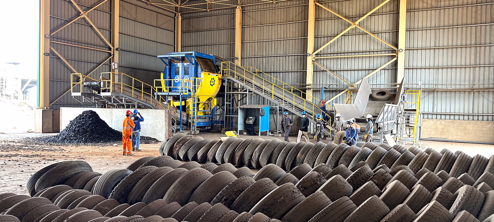 セメント燃料のタイヤ破砕