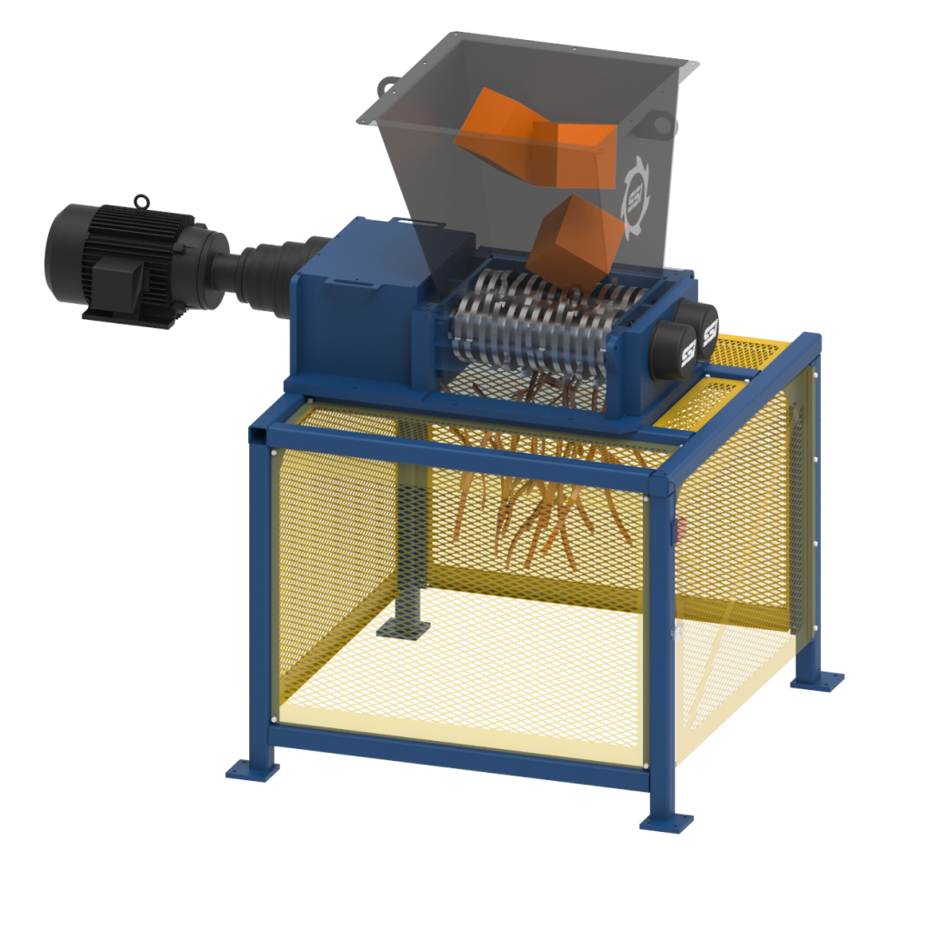 SSI’s Dual-Shear® M50 is a low-speed, high-torque, two-shaft, rotary shear shredder designed to efficiently process a variety of difficult materials.