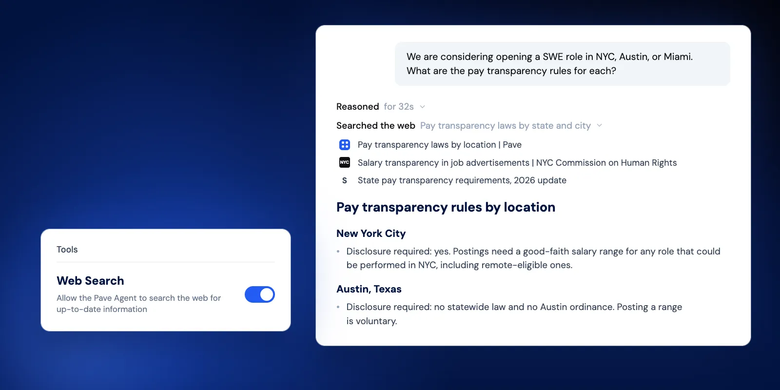 The Pave Agent Now Delivers Web-Sourced Compensation Insights