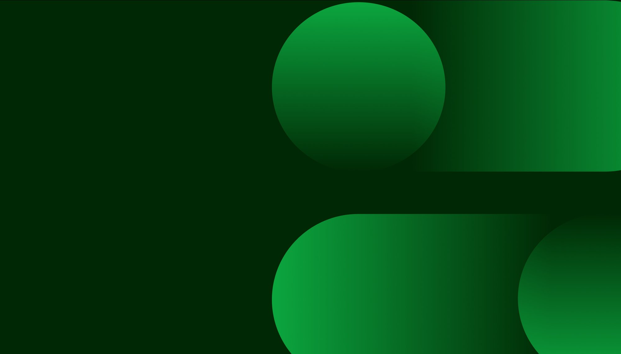 Green geometric shapes on a dark green background