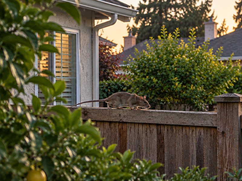 rat on fence