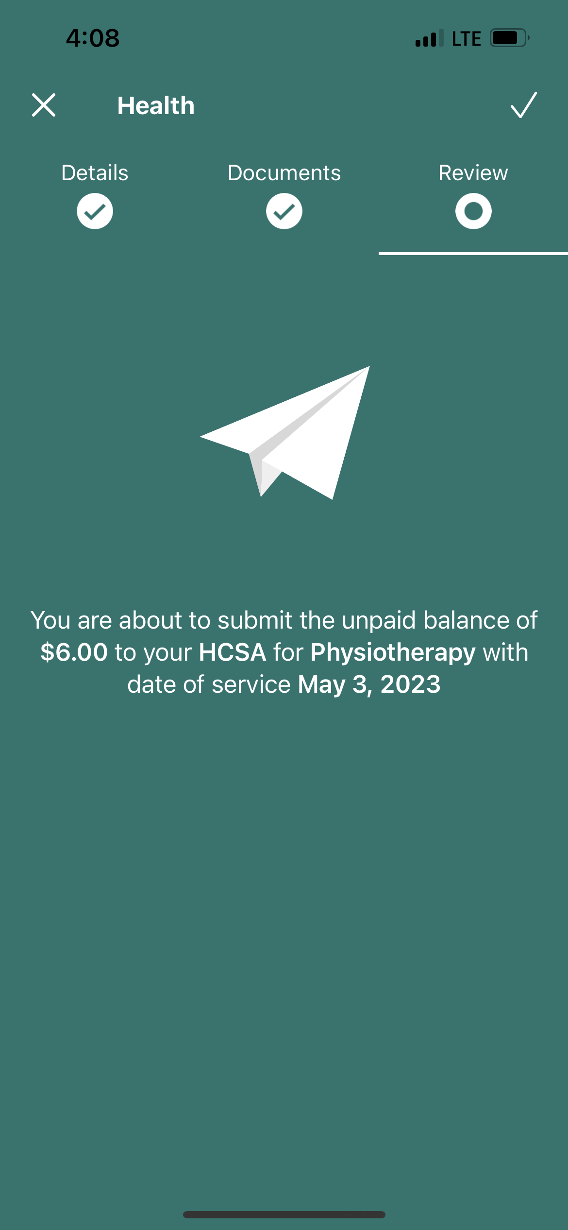 Image showing the final review screen.