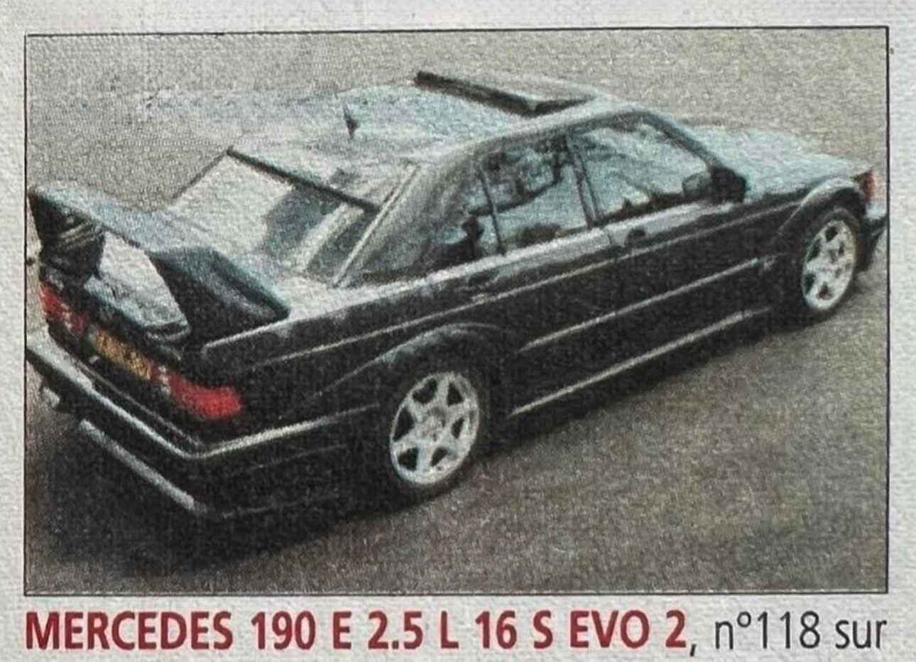 la photo de la mythique mercedes 190 evo 2 retrouvée en annonce