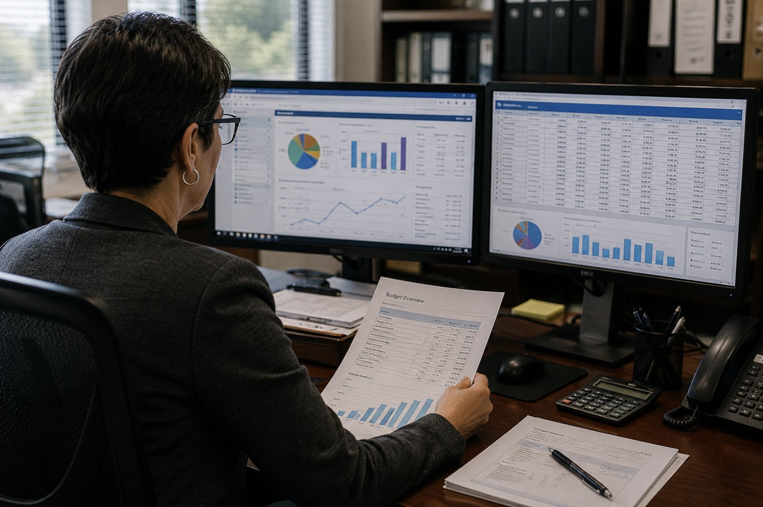 Off-duty program coordinator meeting with a city finance lead