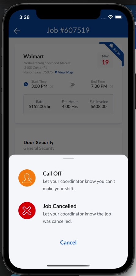 Requestor sending request_1_call off cta