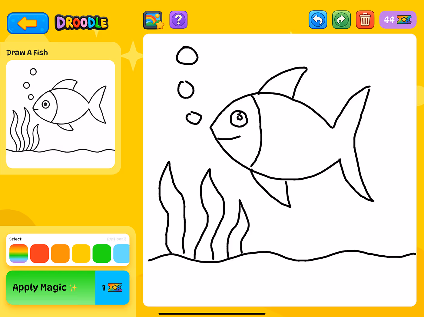 Kids Drawing of a Fish within Droodle Kids App