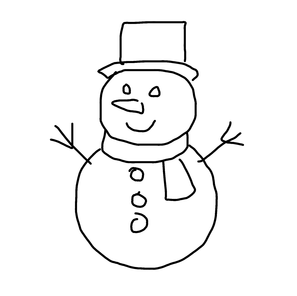 Droodle Snowman Before