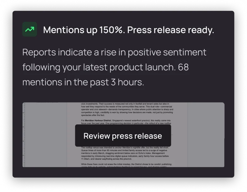 Alpha Echo's customised notifications.