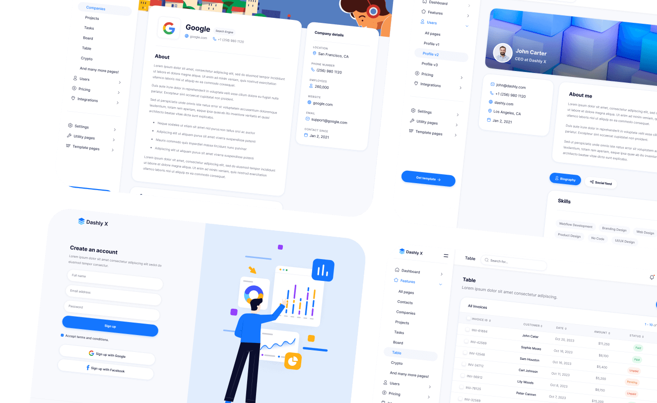 Get Dashly X Template Today - Dashly X Webflow Template