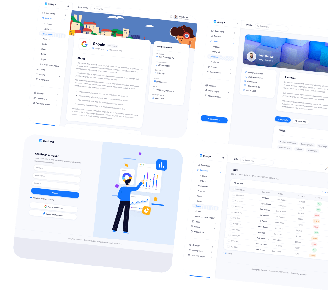 Get Dashly X Template Today - Dashly X Webflow Template