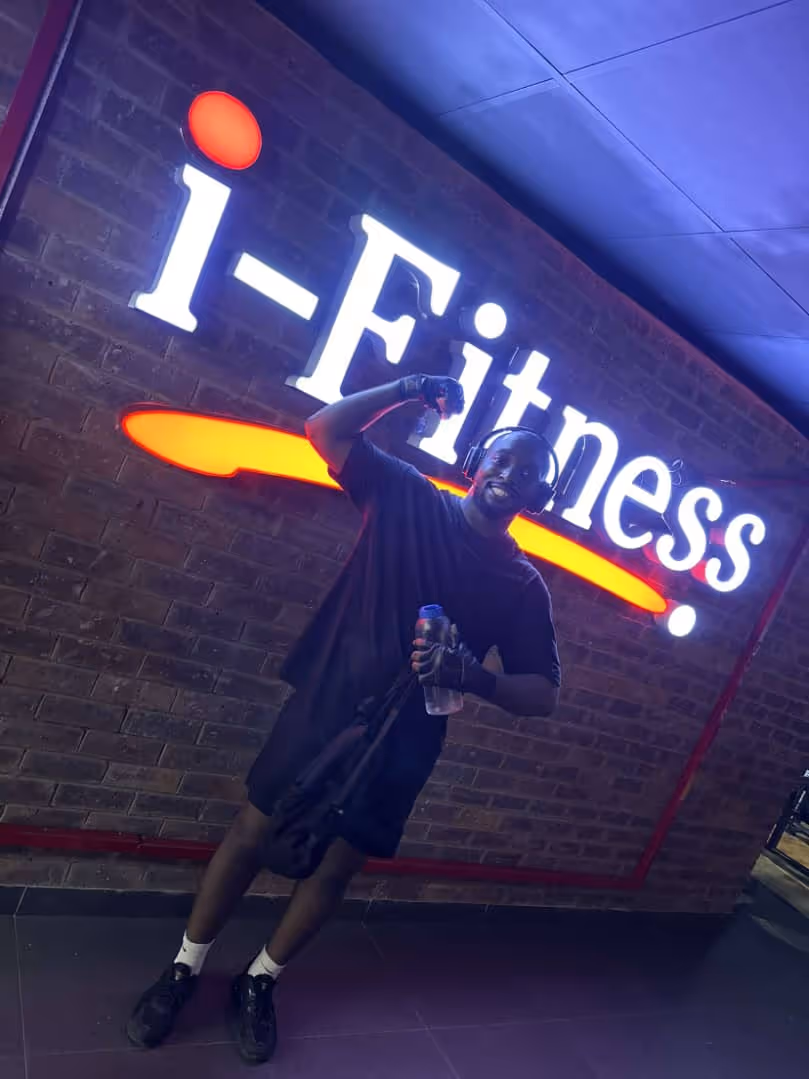 Kingsley at the gym