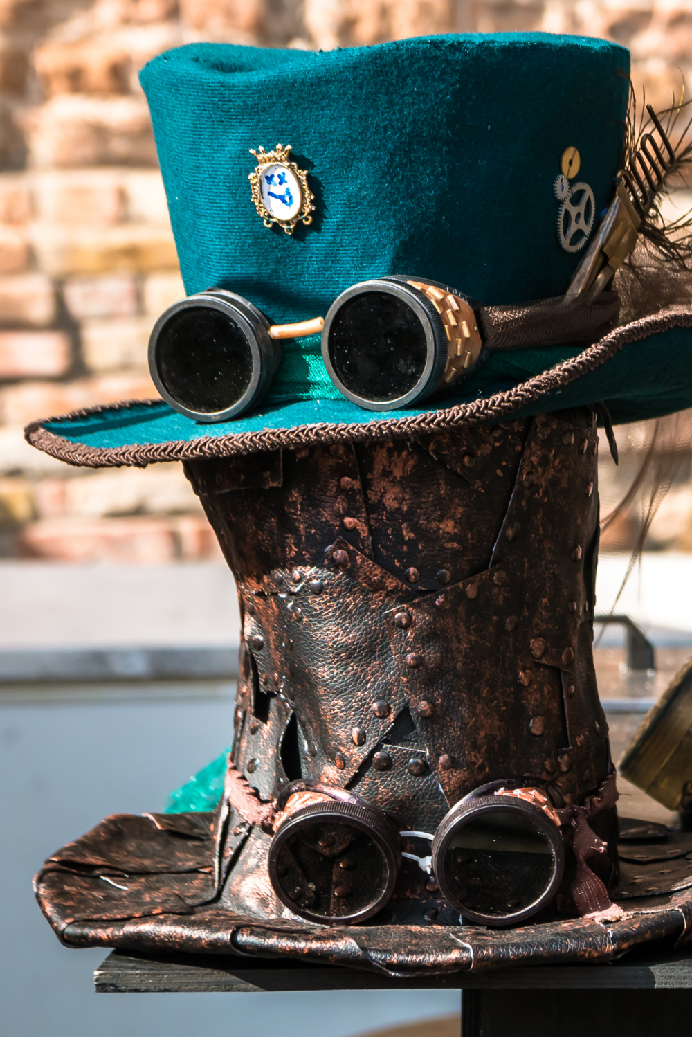 Two steampunk top hats