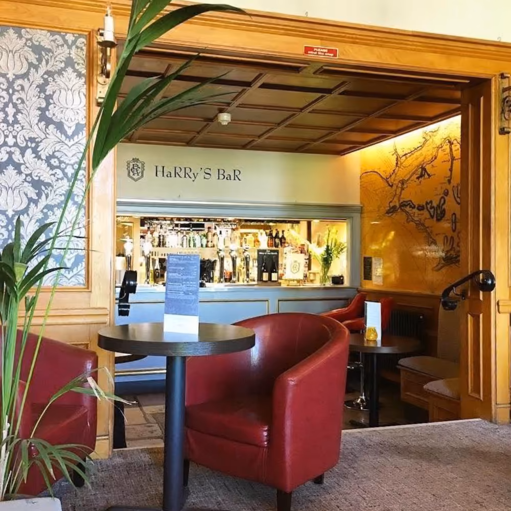 A Victorian hotel bar and lounge.