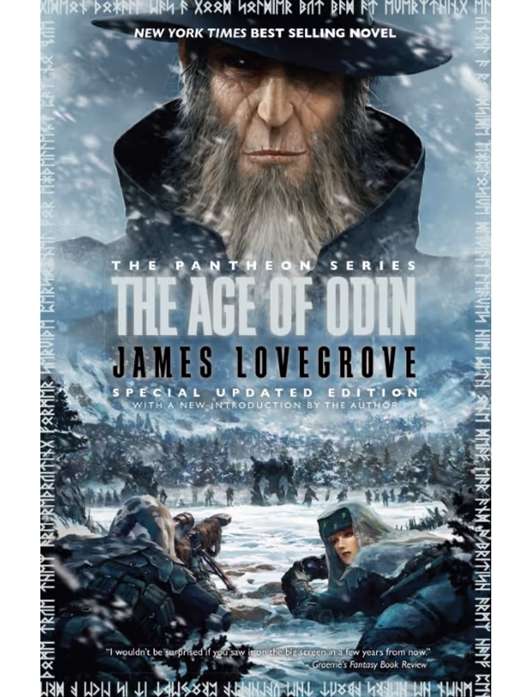 The front cover of a book by James Lovegrove called The Age of Odin.