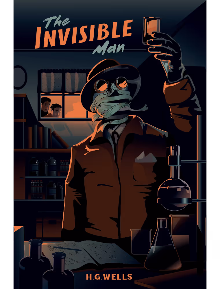 Front cover of a book by HG Wells called The Invisible Man.