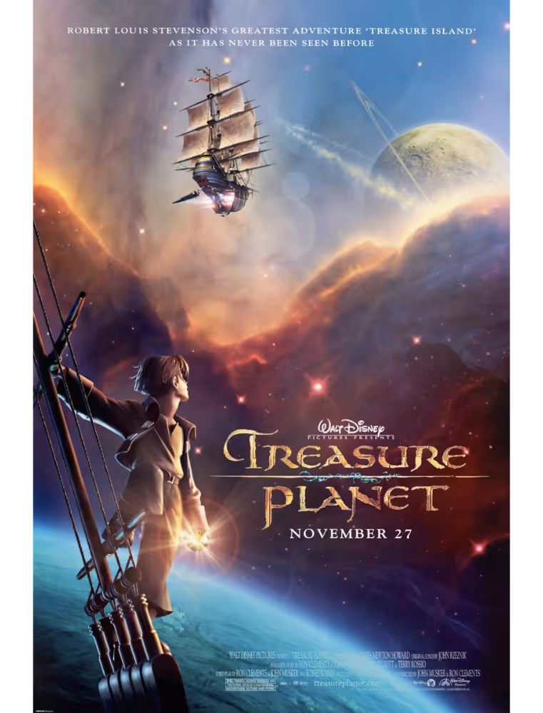 A poster for a film called Treasure Planet.