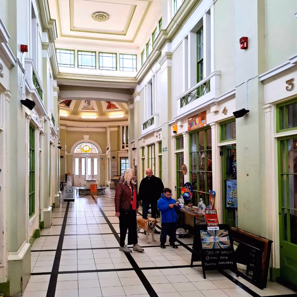 The interior of Royal Victoria Arcade, and original Victorian shopping arcade in Ryde.