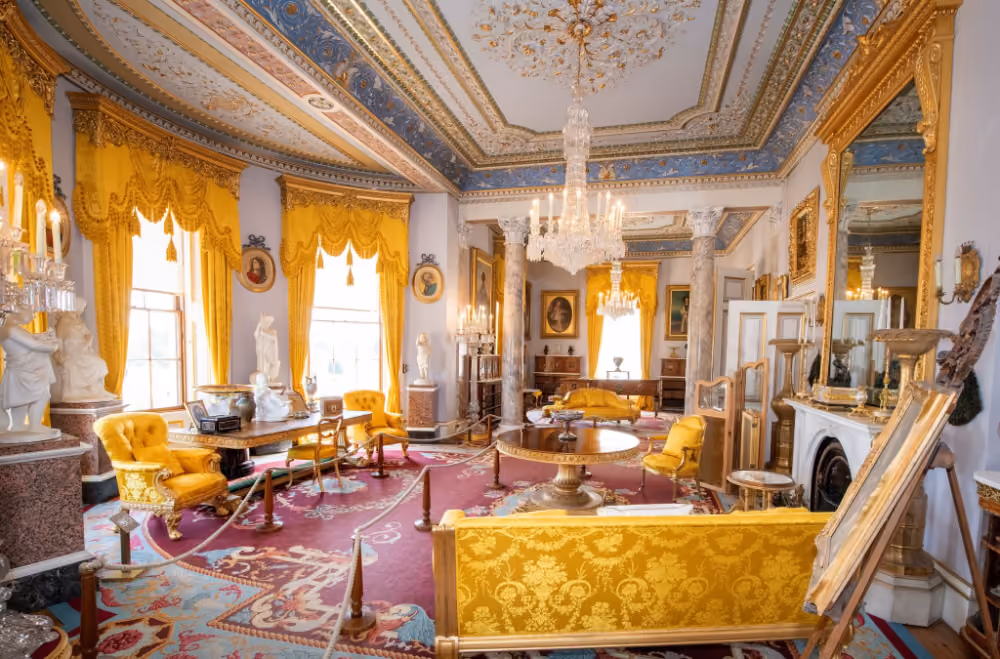 One of the sumptuous state rooms of Queen Victoria at Osborne House on the Isle of Wight.
