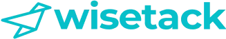 Wisetack logo, a teal envelope-like icon with stylized text