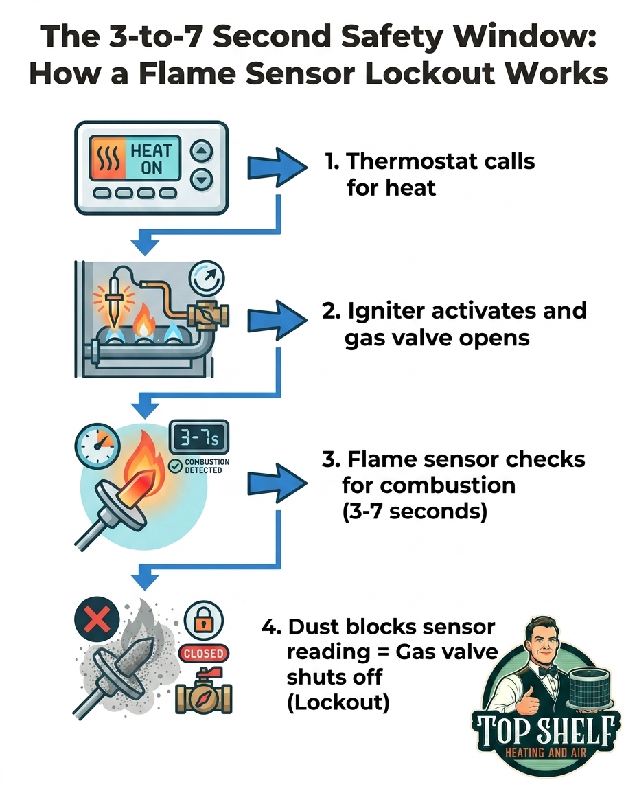 The 3-to-7 Second Safety Window: How a Flame Sensor Lockout Works