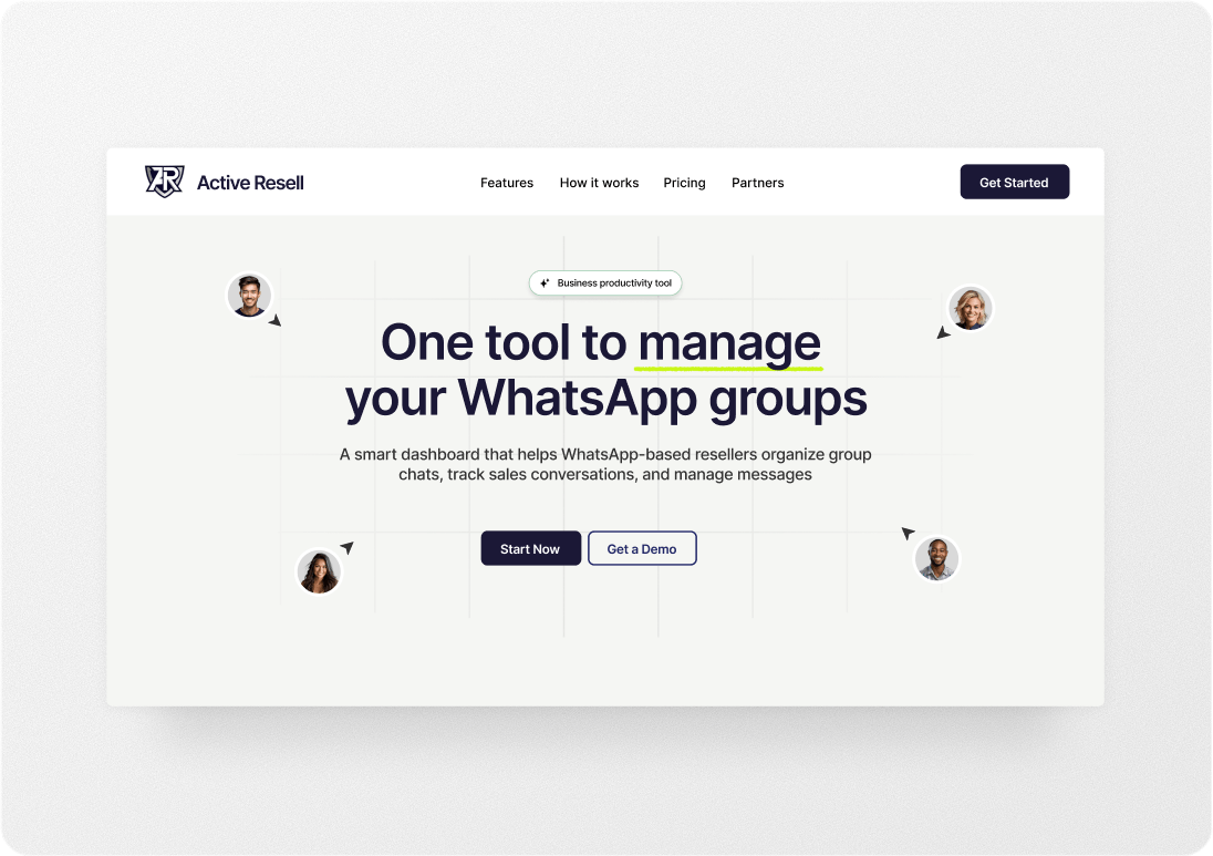 AI tool landing page UI/UX design