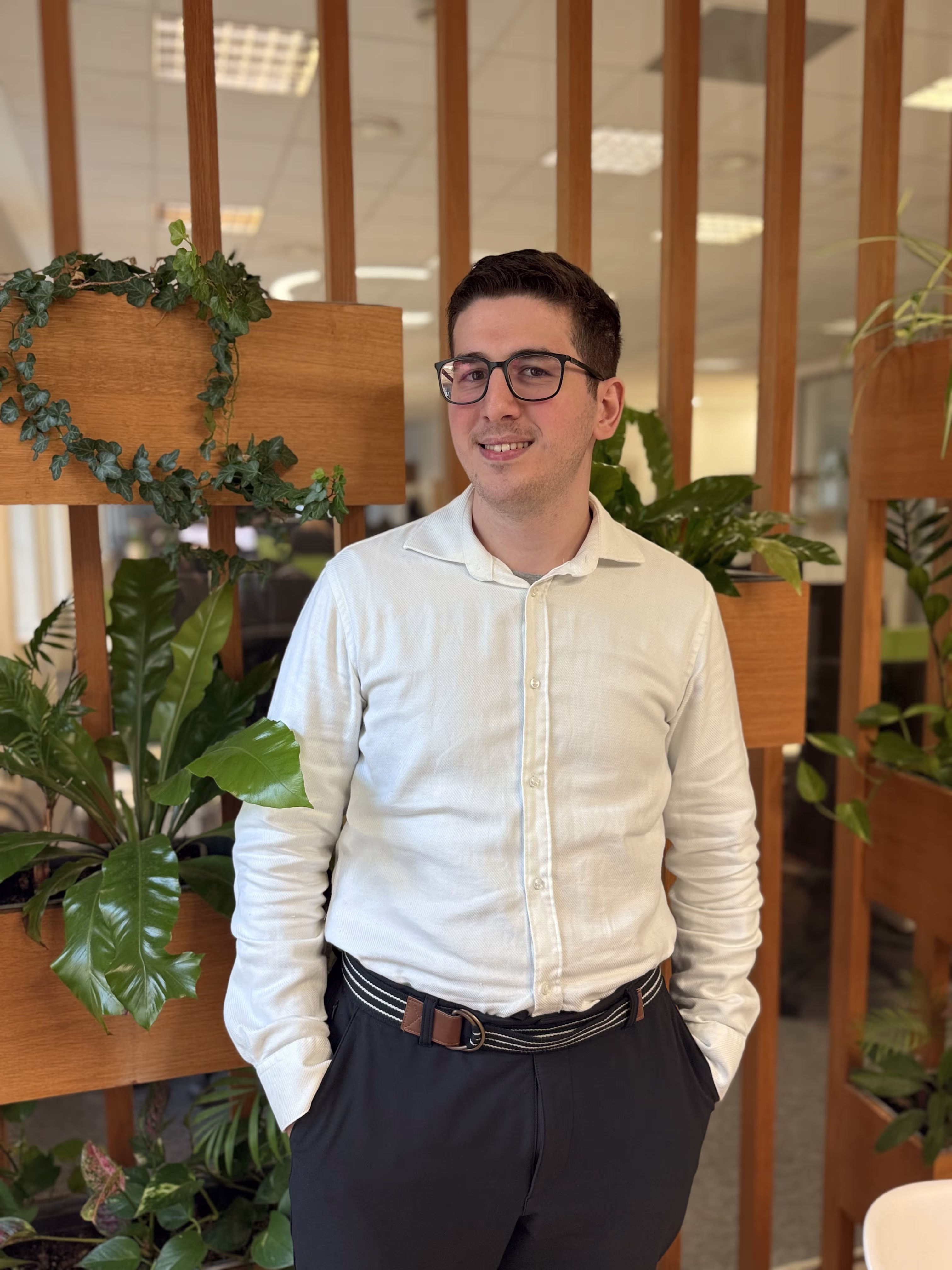 Photo back-end developer Hocine Hammouche in Semantic Visions's office