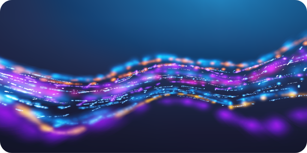 Glowing data flow representing high-fidelity OSINT processing and precision AI for business decision-making.