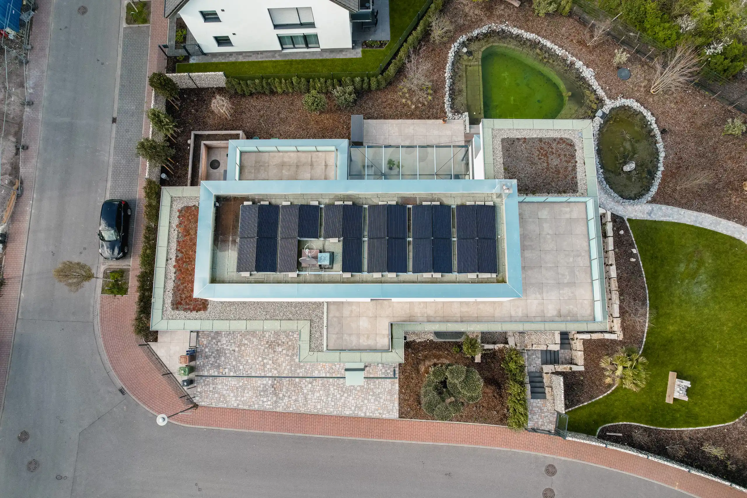 haus von oben drohne