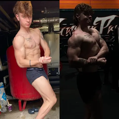Dylan Barry before vs aftre transformation