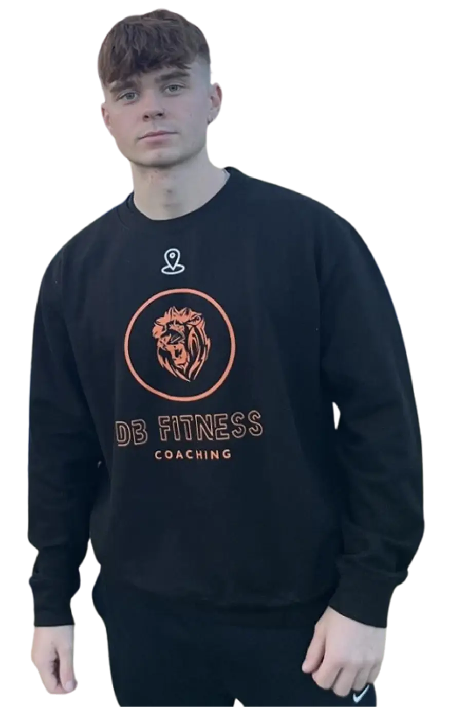 Dyaln Barry posing in his branded DB Fitness jumper