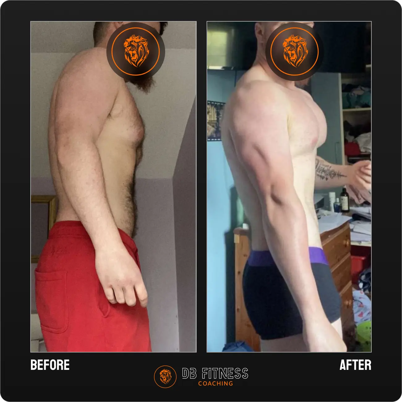 1:1 coaching client Jack before vs after transformation