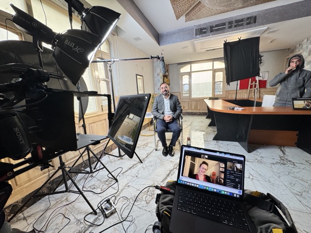 Remote film crew filming in India with eyedirect and zoom