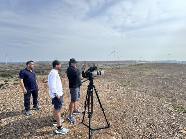 Remote film crew filming in Karnataka India