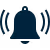 a deep blue ringing notification bell icon